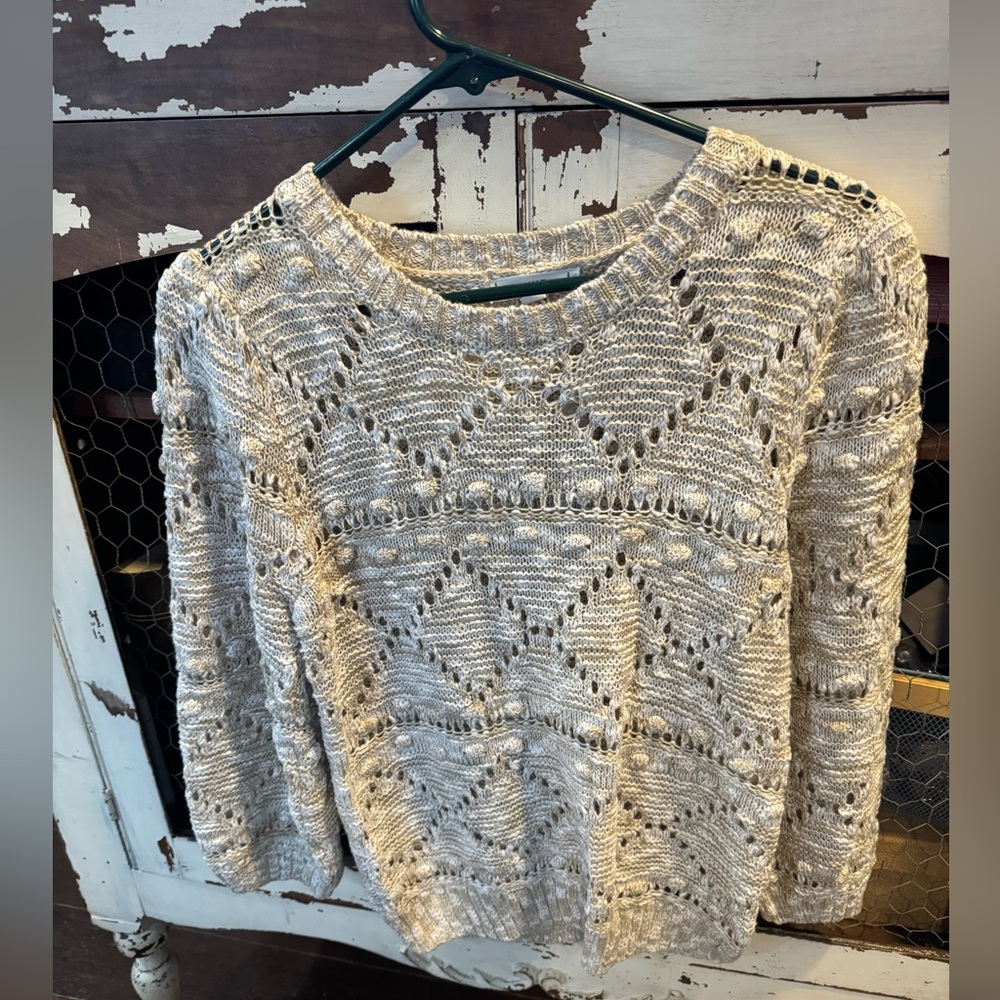 Button Back Diamond Sweater